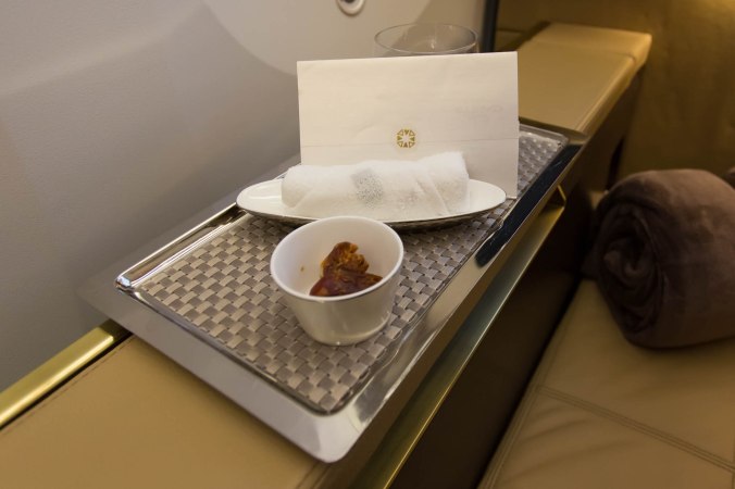 Etihad 787 First Class Welcome Tray